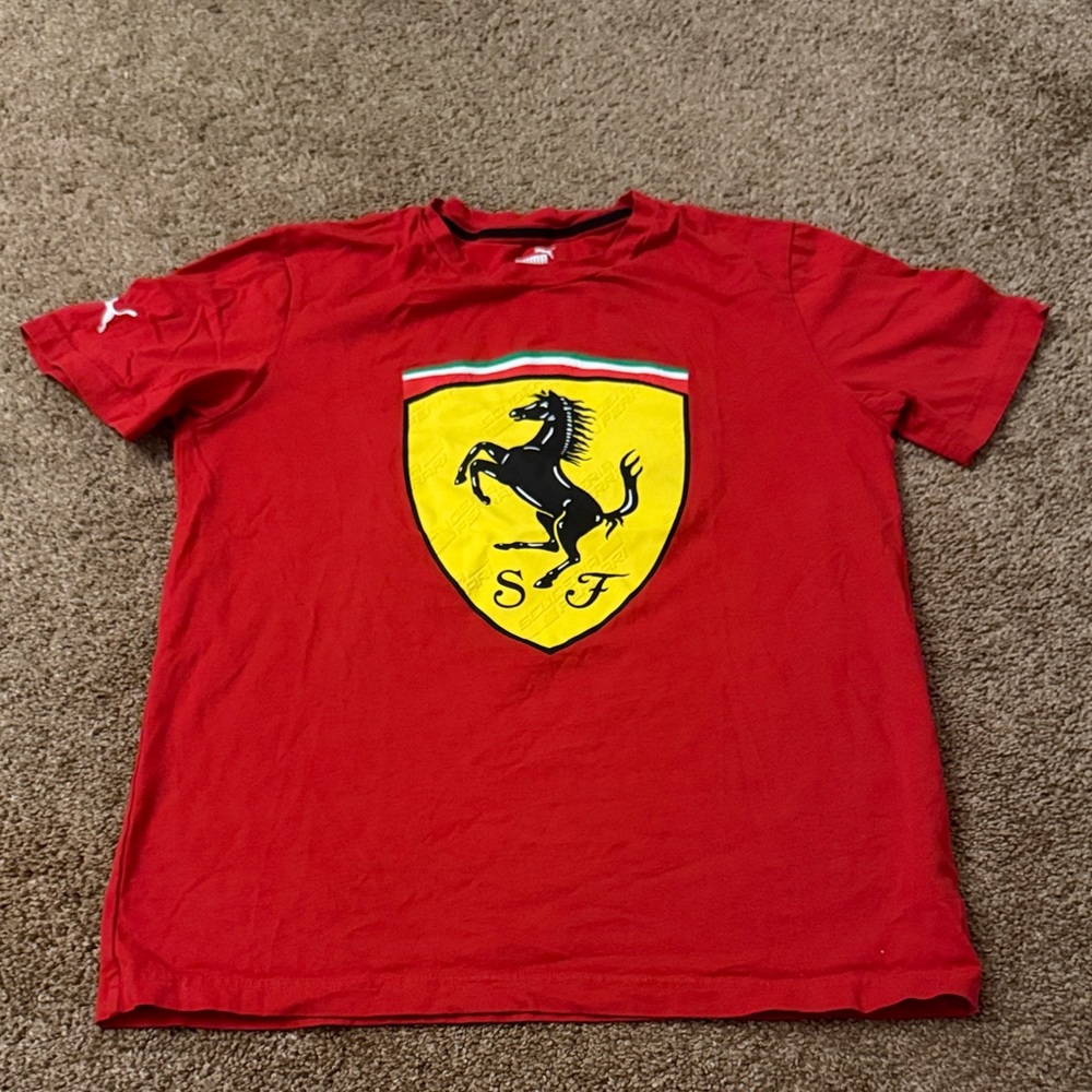 Ferrari puma Red Tee with Iconic Logo